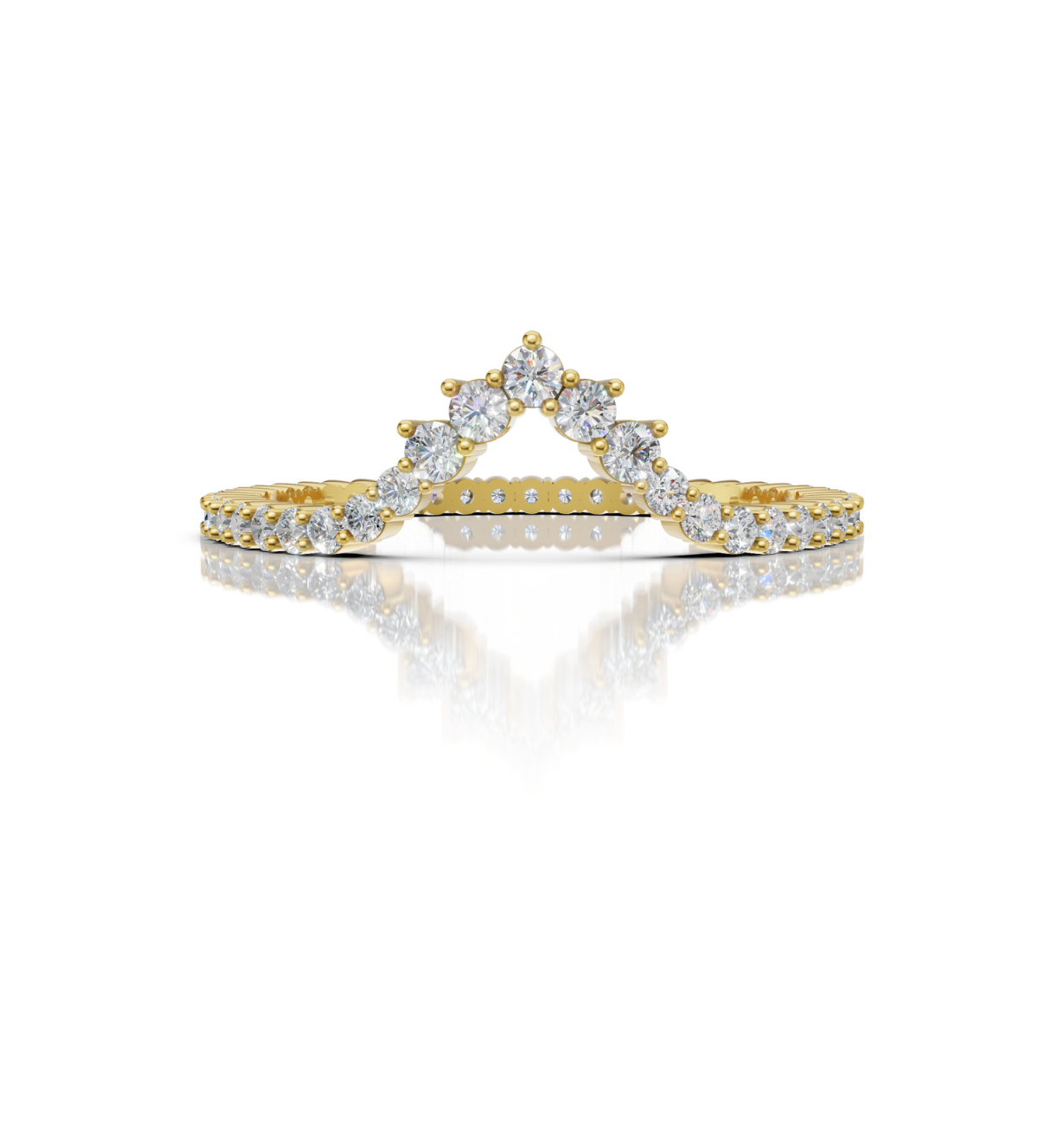 CHEVRON || 0.55Ct Lab-Grown Diamond Band In 14K Gold