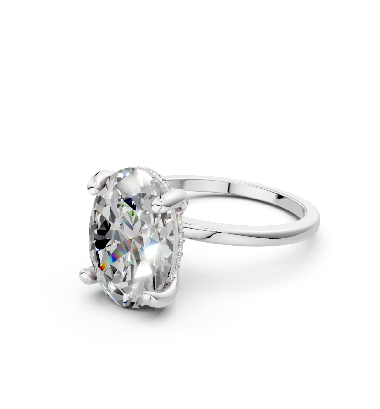 MERIEL || 3.85Ct Lab-Grown Diamond Hidden Halo Ring In 14K Gold