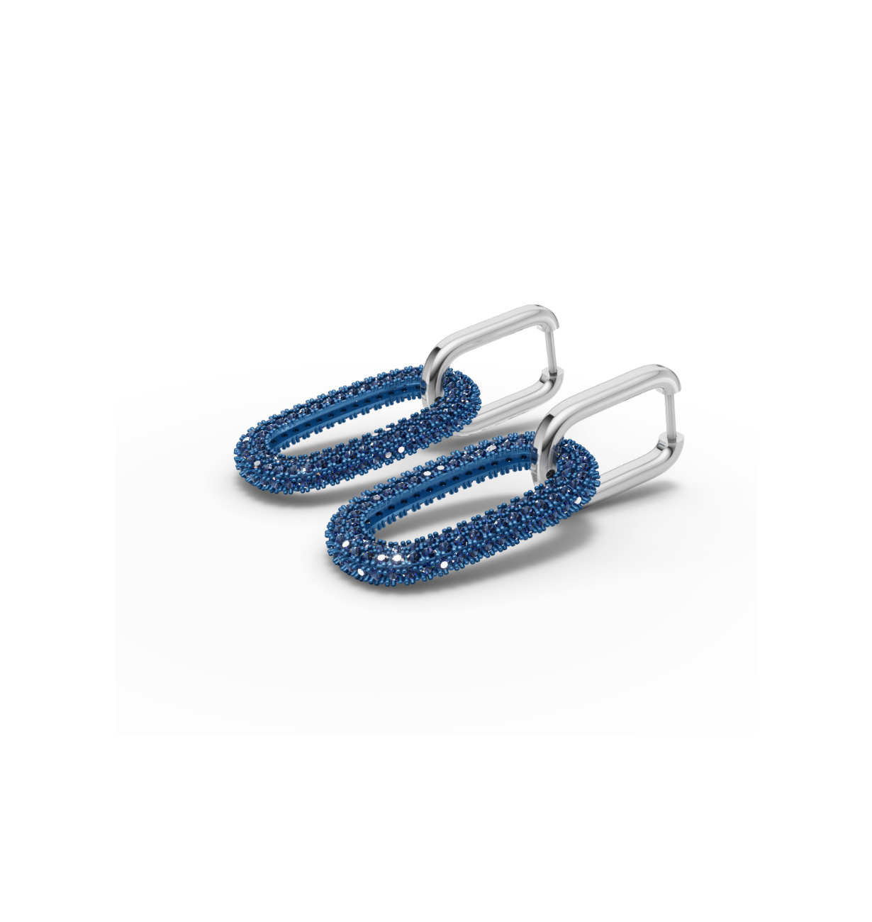 925 Sterling Silver Midnight Link Drop Earrings