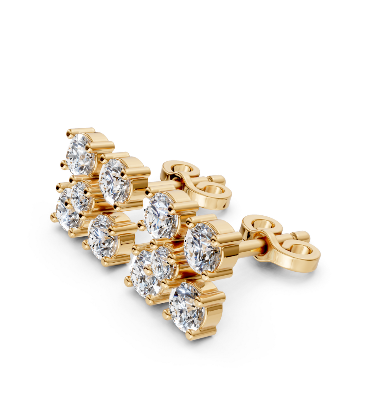 Celestia Cluster Stud Earrings 18k Gold Vermeil