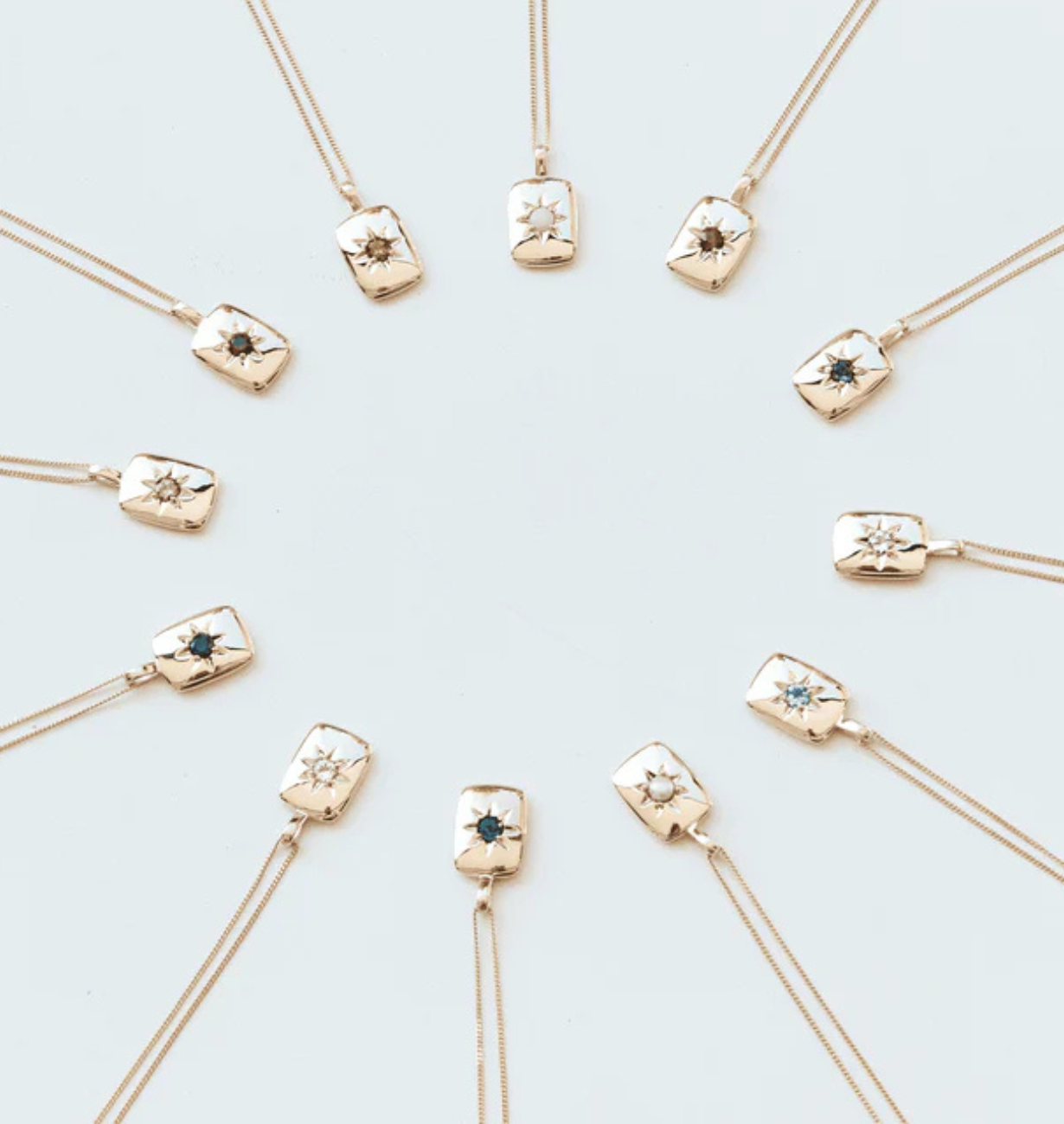 Handmade ruby rectangular star pendant