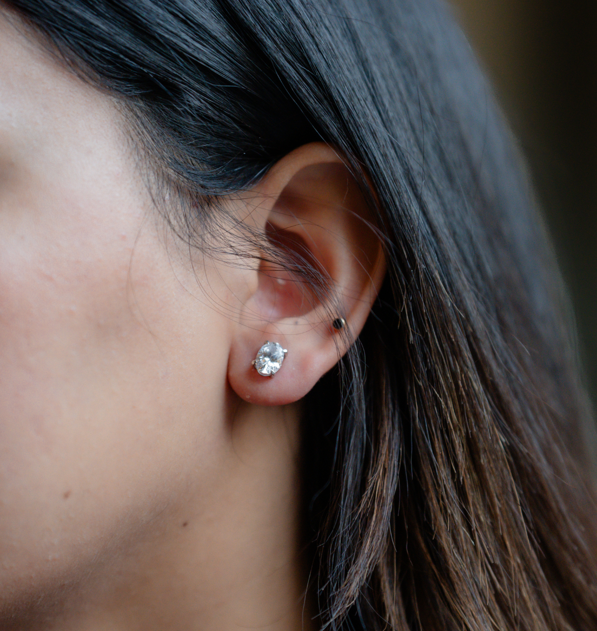 Oval Diamond Stud 1.50 TCW