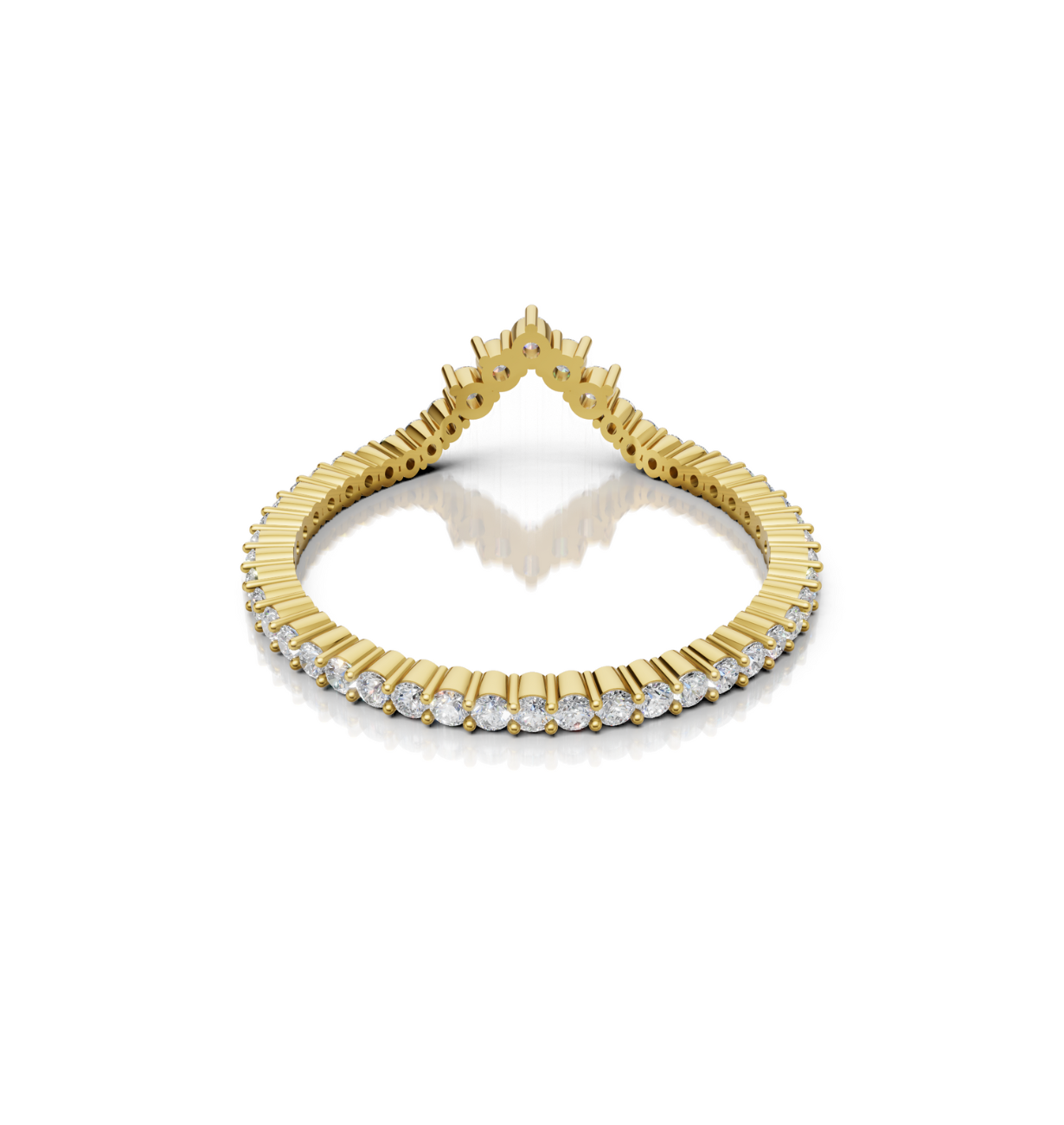CHEVRON || 0.55Ct Lab-Grown Diamond Band In 14K Gold