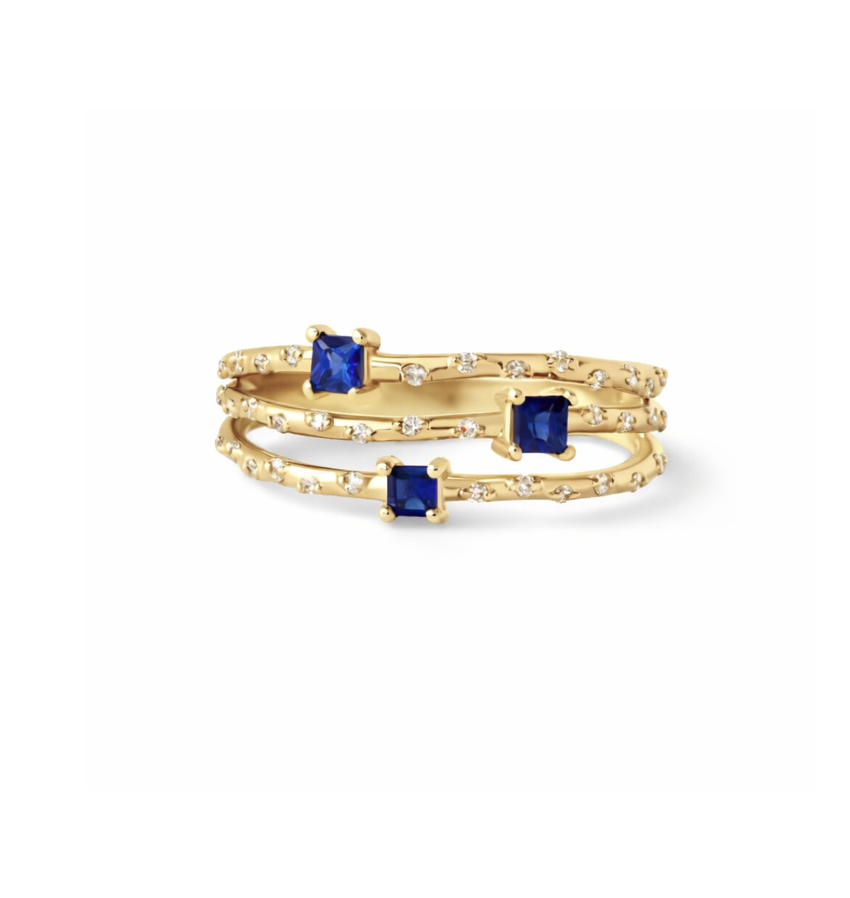 SAPPHIRE TRIPLE BAND RING
