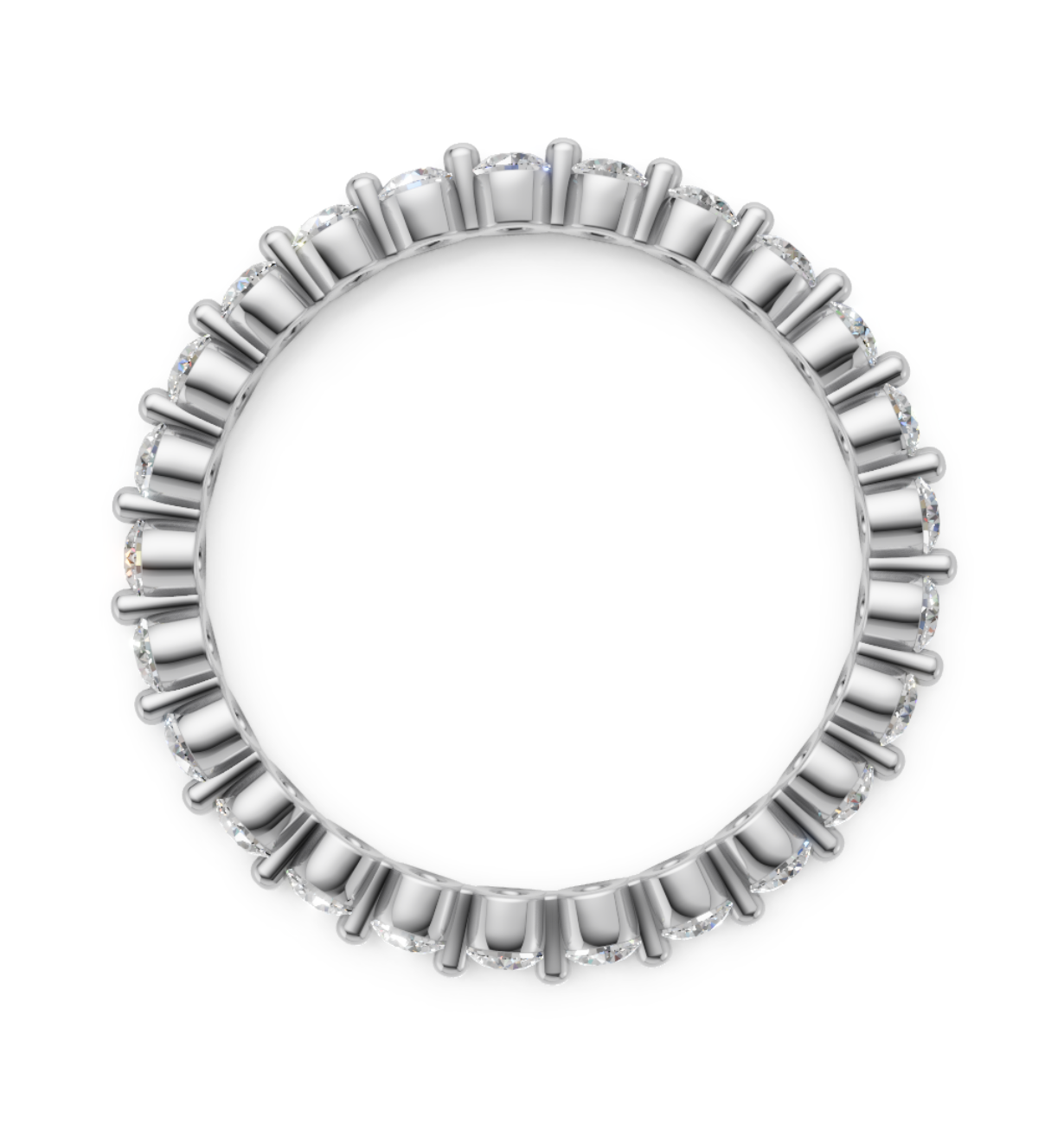 Silver ring with small diamonds