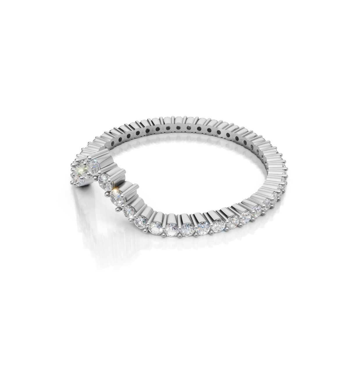 CHEVRON || 0.55Ct Lab-Grown Diamond Band In 14K Gold