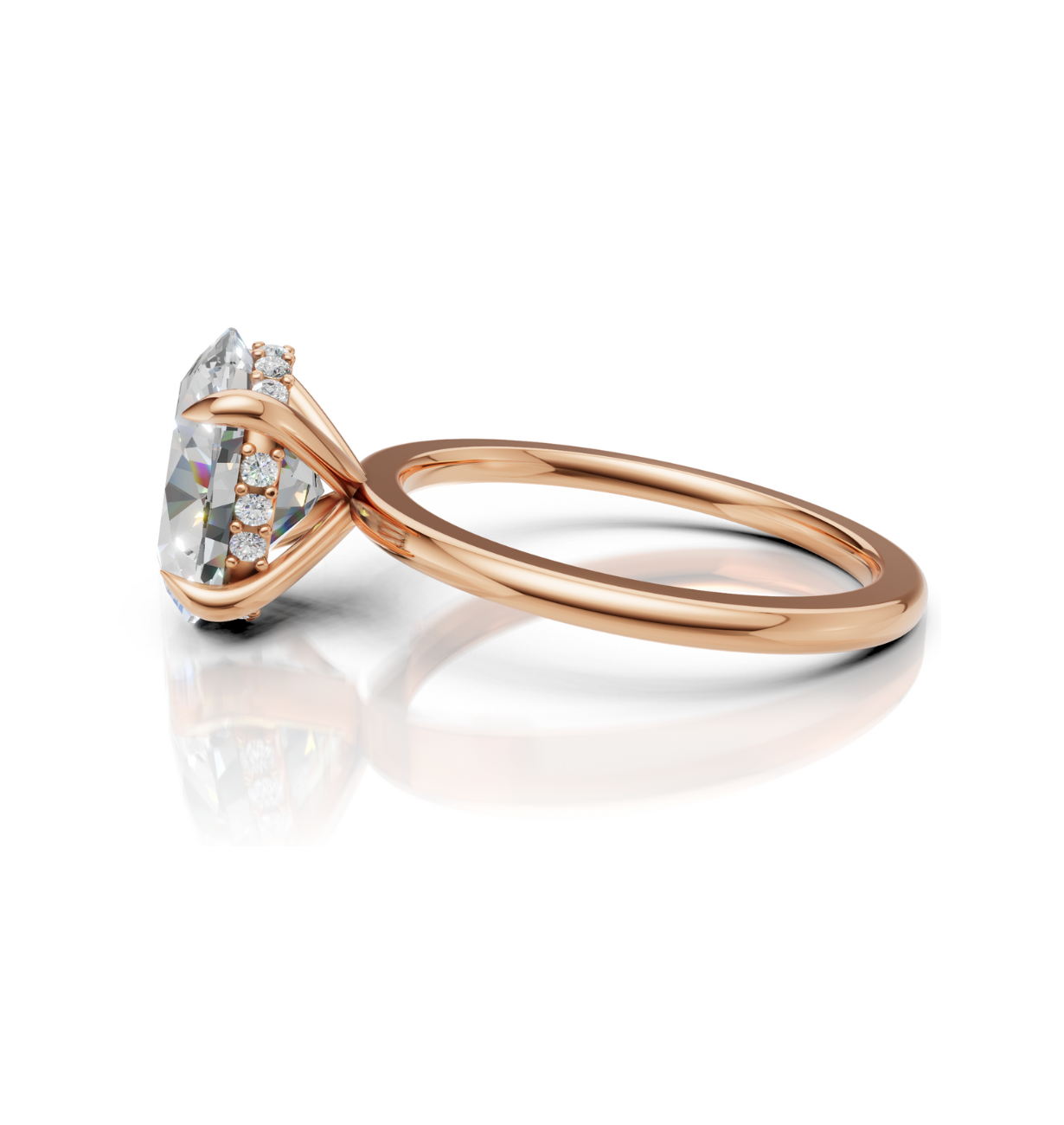 rose gold enagagement rings with lab grown diamond