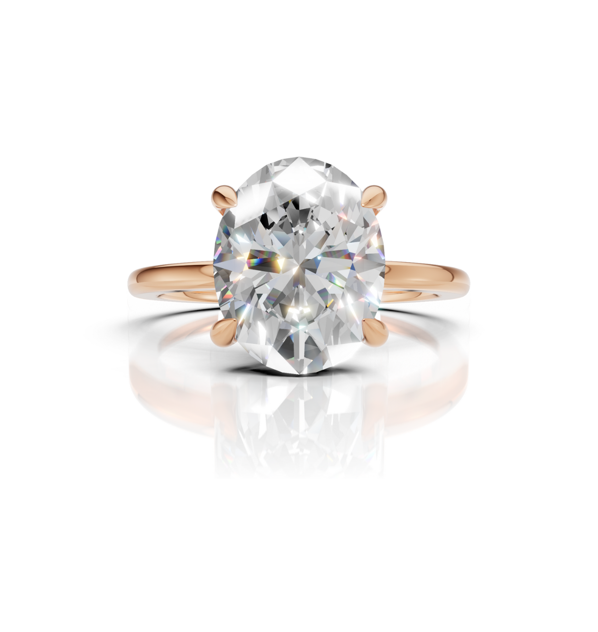 rose gold ring with large diamond