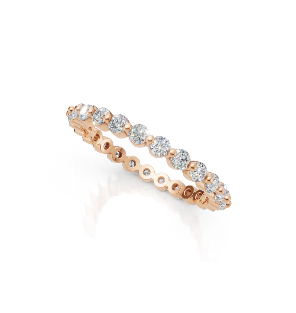 Rose gold ring with diamonds