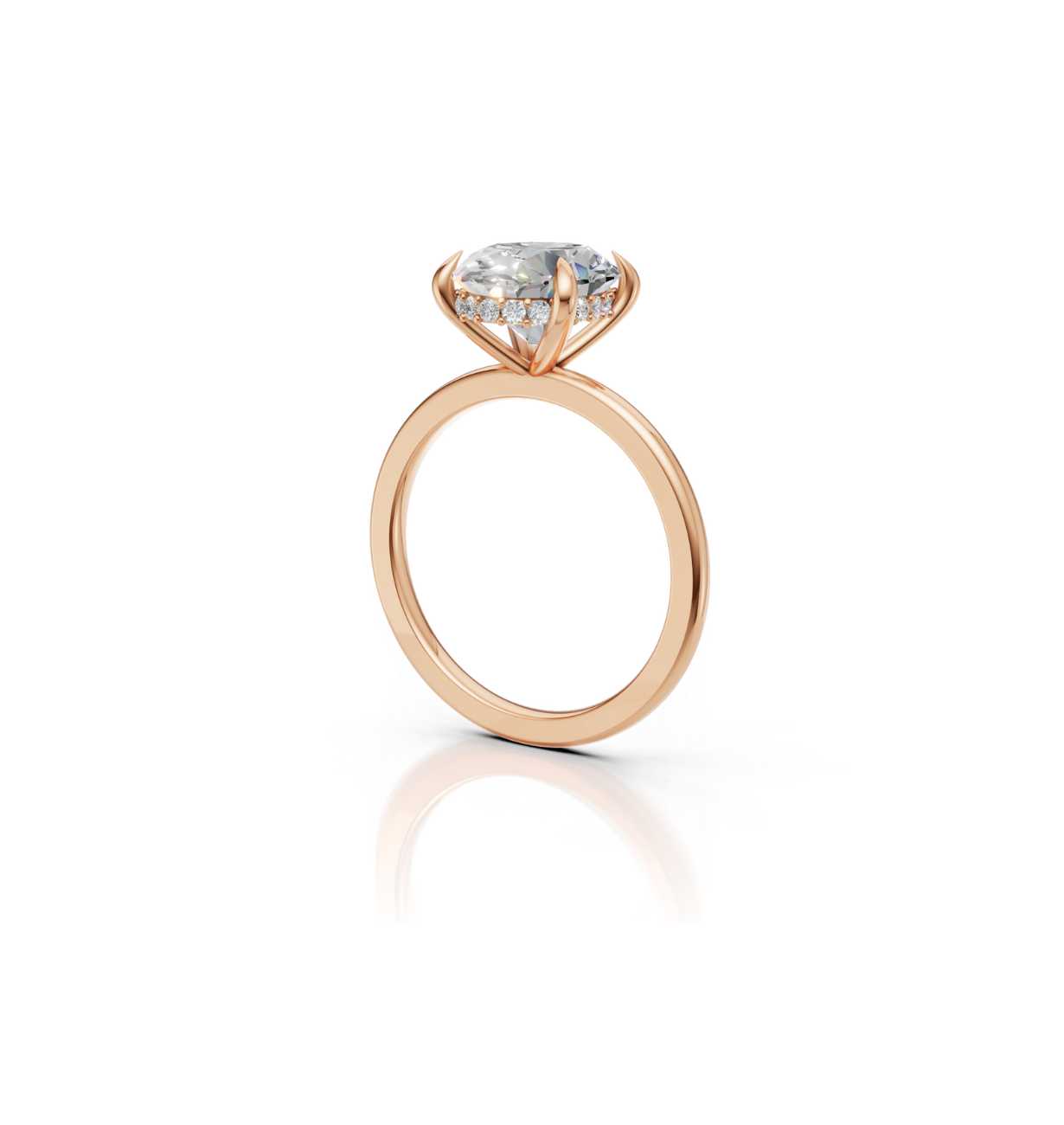 rose gold rings with lab grown diamond