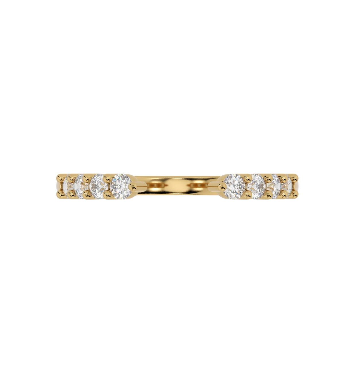 close-up of moval lab grown diamond ring set in 18k gold