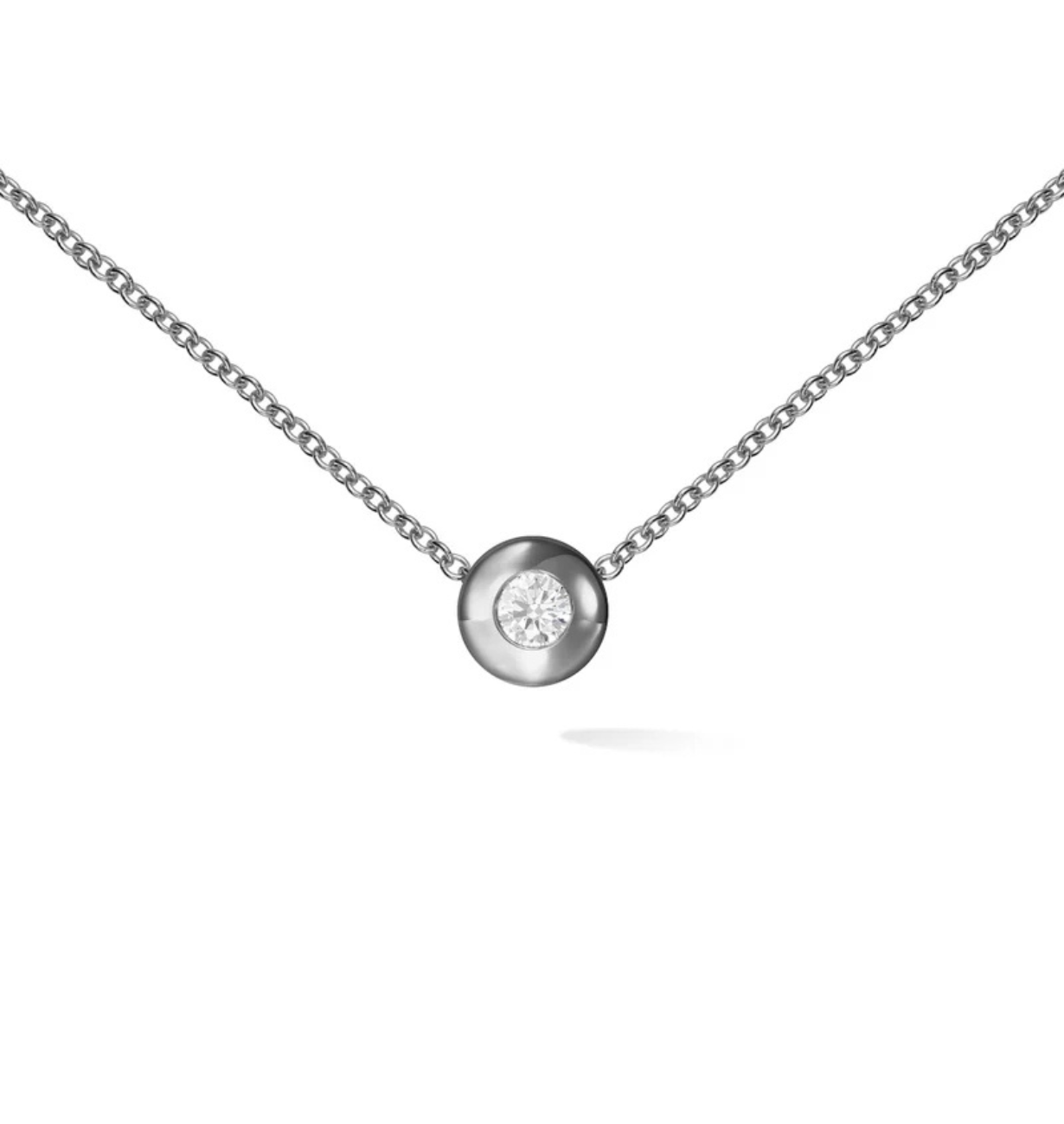 lab grown diamond halo pendant necklace with round stone