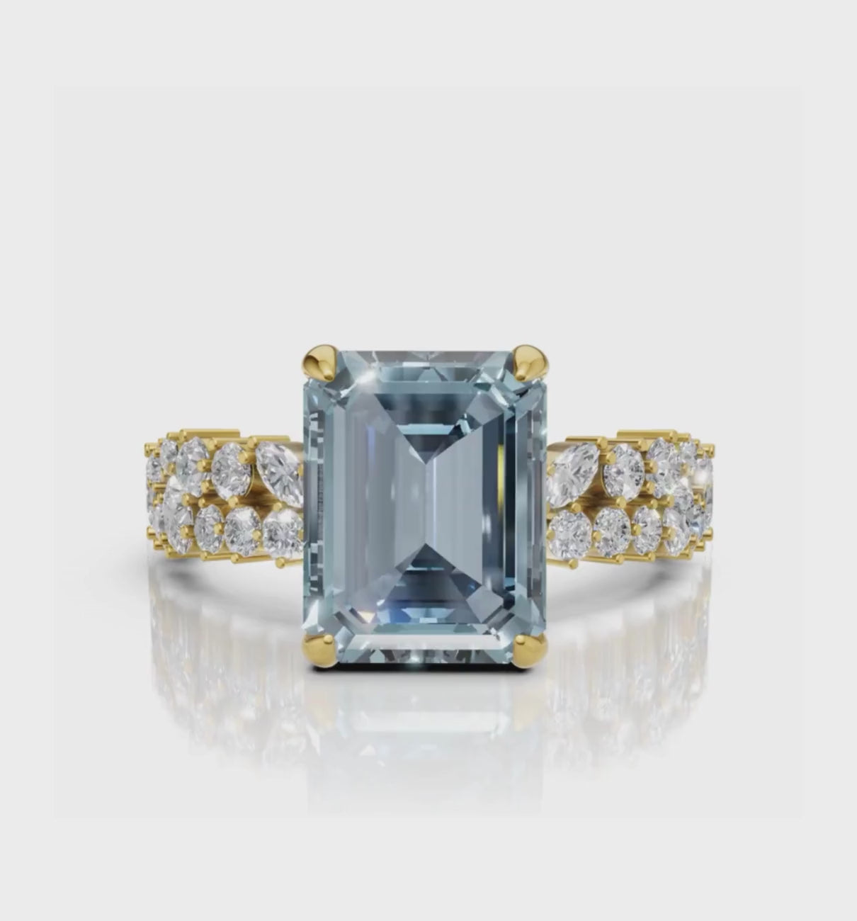 AQUIRA || 3Ct Lab-Grown Diamond Ring In 14K Gold
