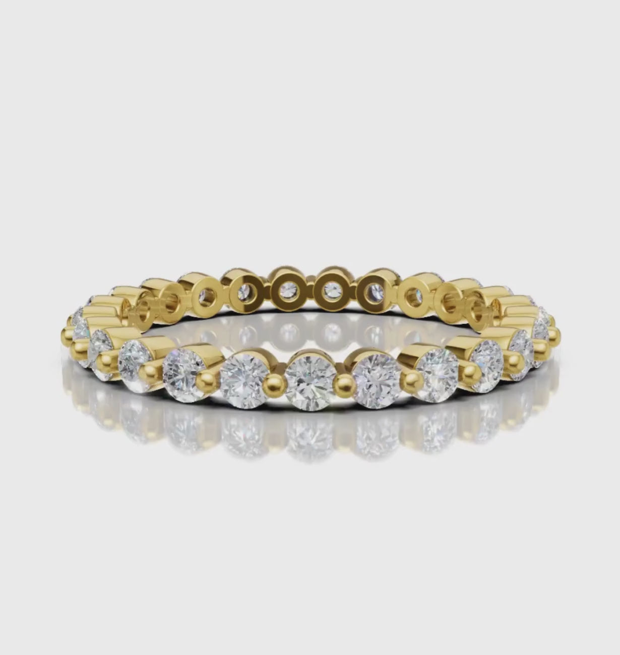 1.18 Ct Round Brilliant Full Eternity Band Set in Rich Gold