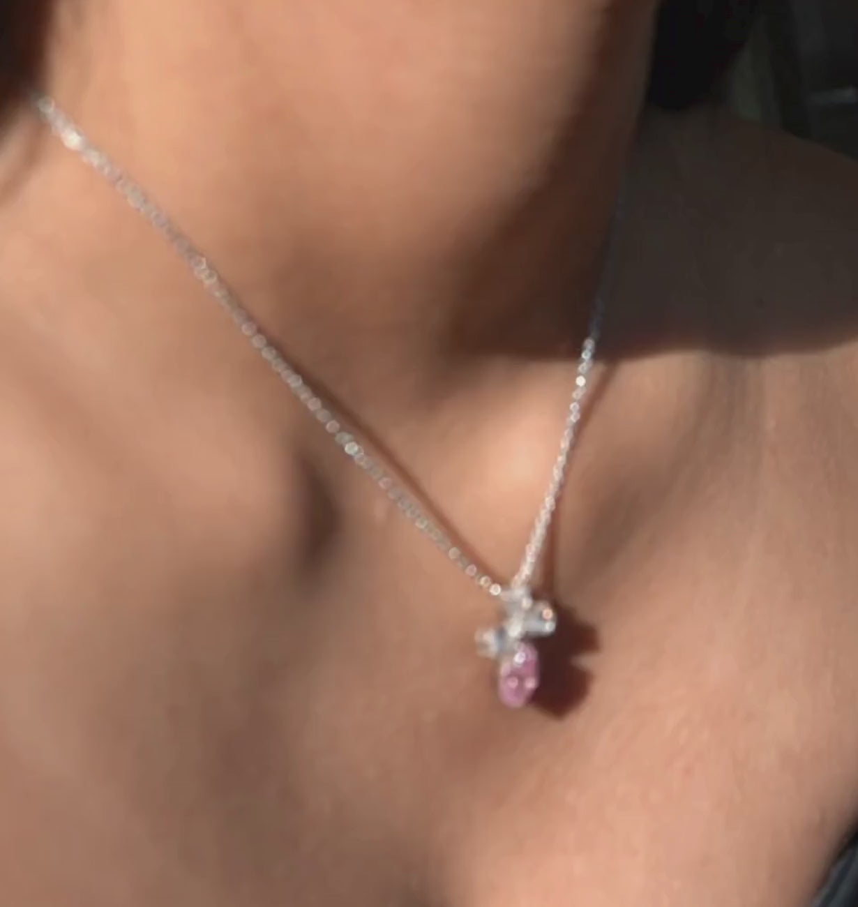 Load video: ETOILE || 4.33Ct CZ Diamond Necklace In 925 Silver