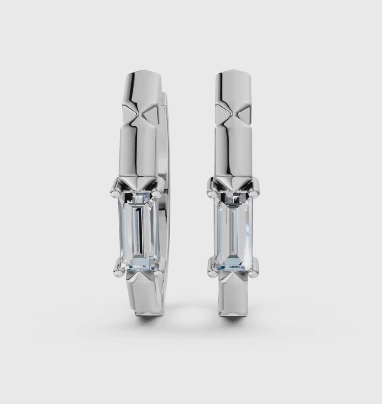 Luna Baguette Hoop Earrings