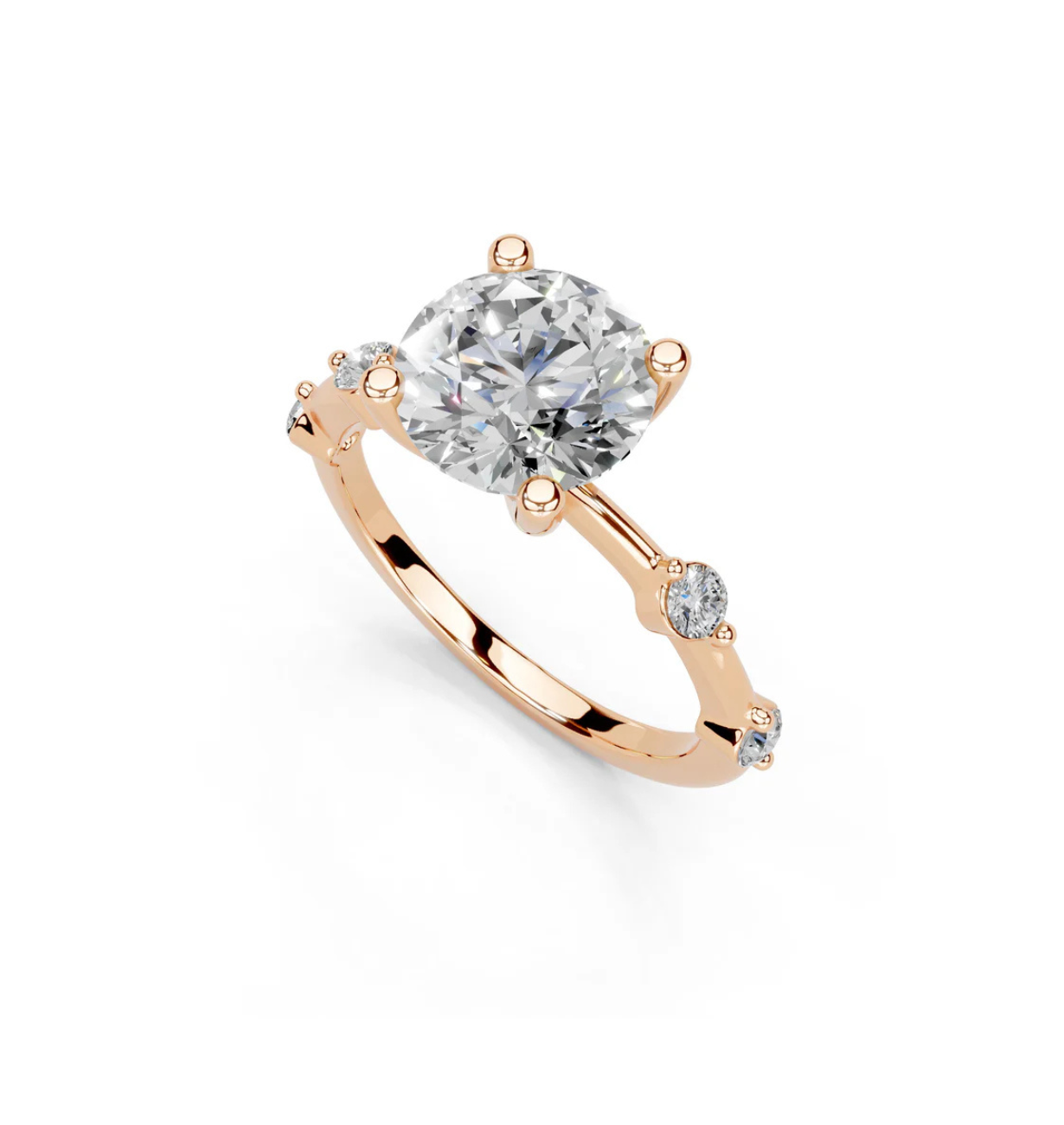 ryna oval lab grown diamond engagement ring in 14k rose gold