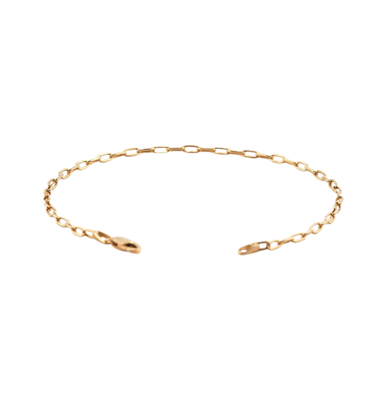 simple gold link bracelet polished finish