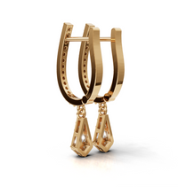 18K Gold Vermeil Aria Baguette Drop Hoop Earrings