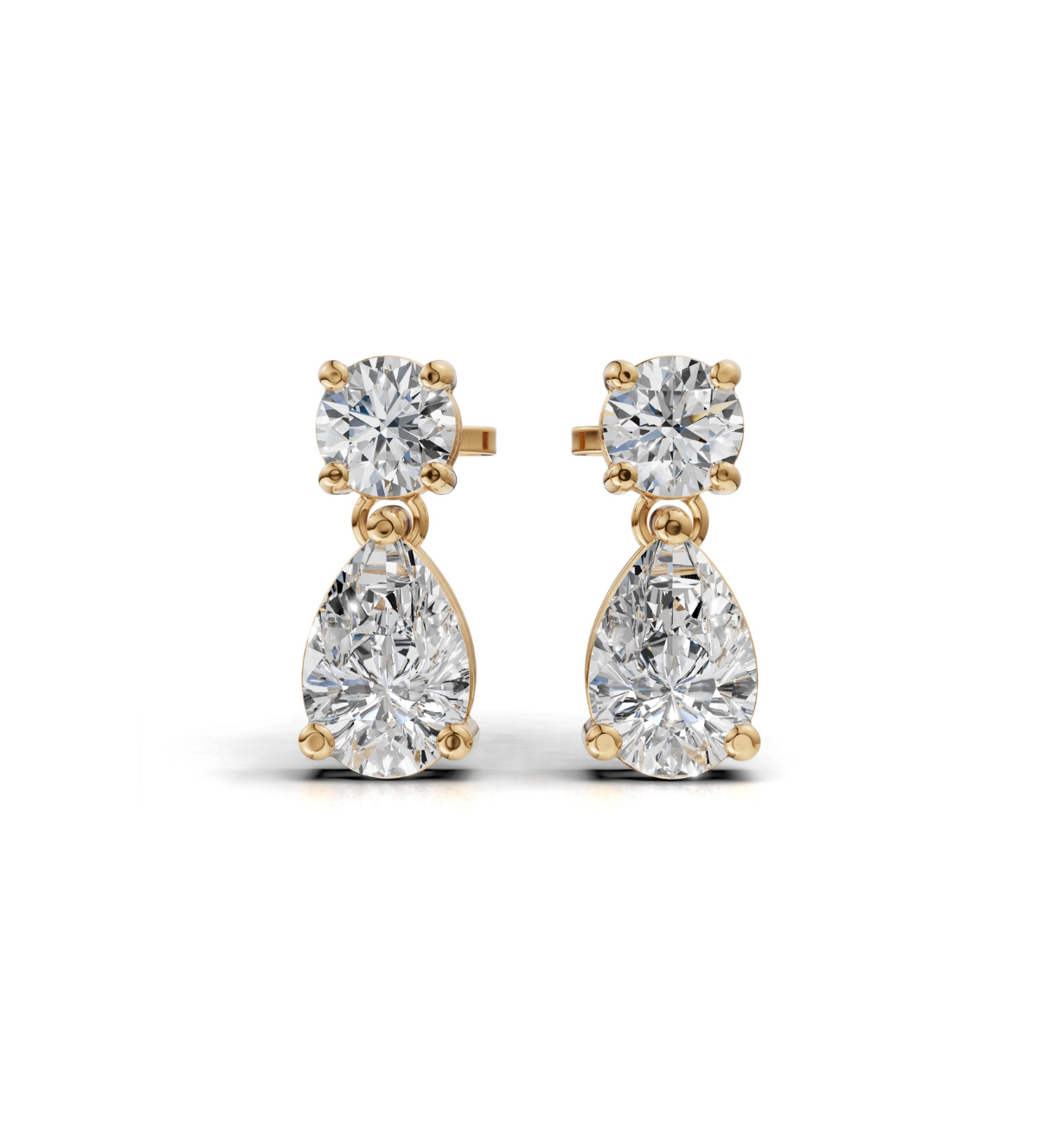18K Gold Vermeil Diamond Convertible Drop Earrings