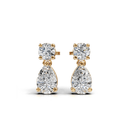 18K Gold Vermeil Diamond Convertible Drop Earrings