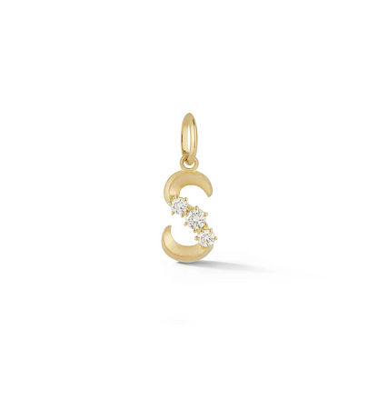 18K Gold Vermeil Glam Letter Charm S