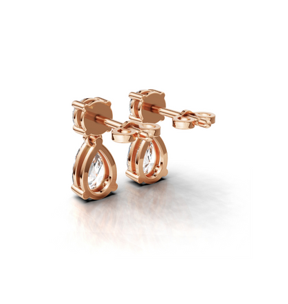 18K Rose Diamond Convertible Drop Earrings 