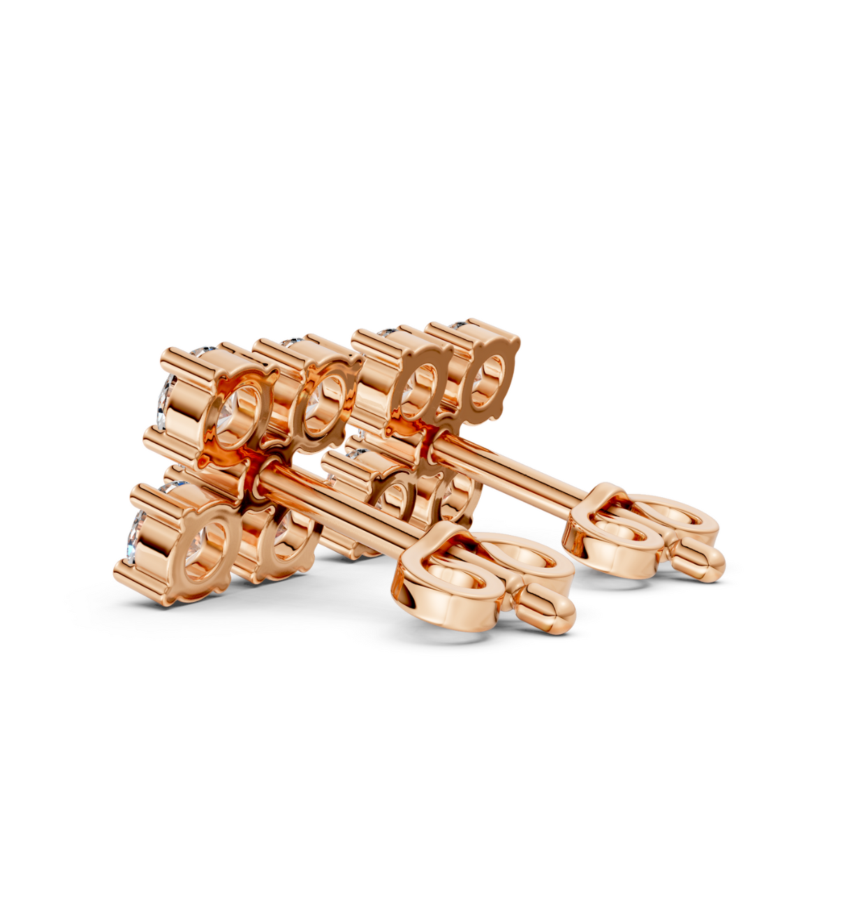 18K Rose Vermeil Celestia Cluster Stud Earrings