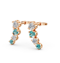 18k Gold Vermeil Teal & White Gradient Bar Earrings