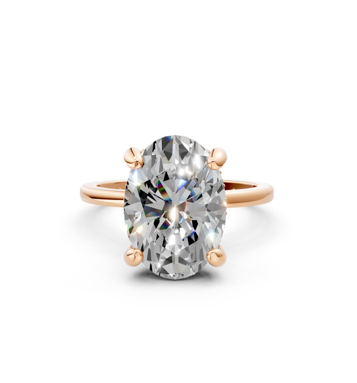 MERIEL || 3.85Ct Lab-Grown Diamond Hidden Halo Ring In 14K Gold