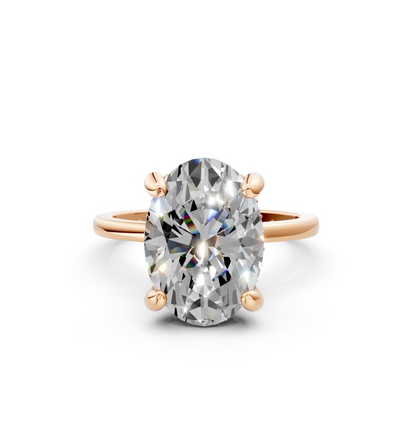 MERIEL || 3.85Ct Lab-Grown Diamond Hidden Halo Ring In 14K Gold