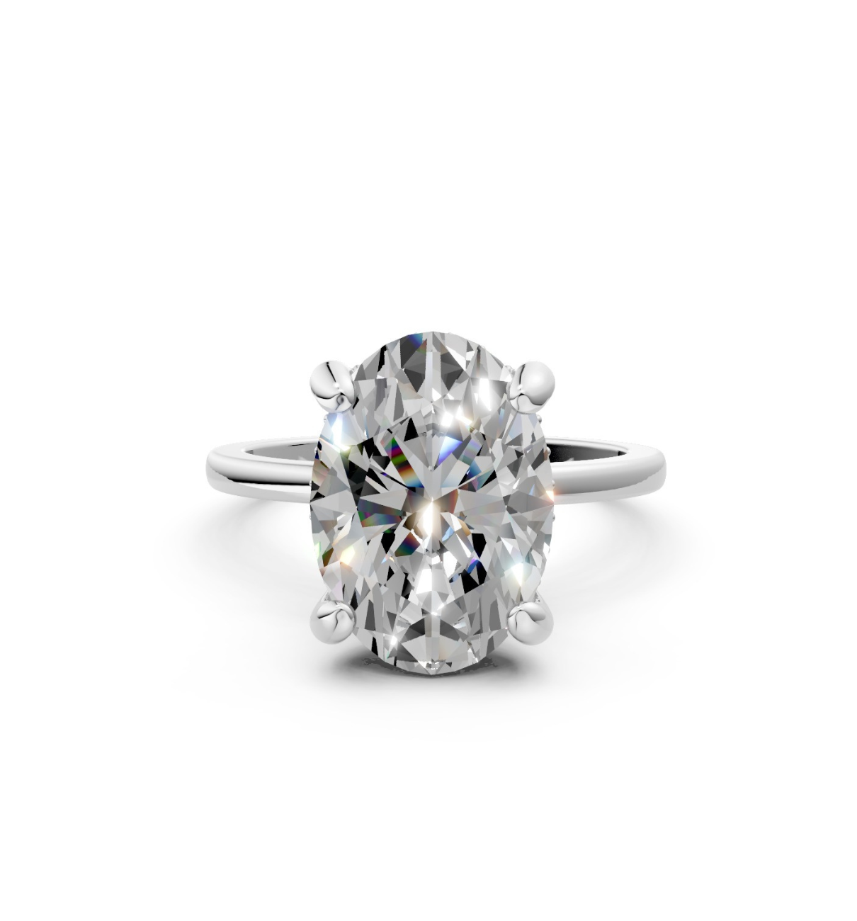MERIEL || 3.85Ct Lab-Grown Diamond Hidden Halo Ring In 14K Gold