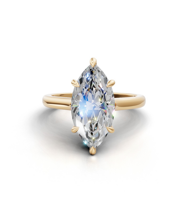 REGAL || 3.7Ct Lab-Grown Diamond Marquise Ring In 14K Gold