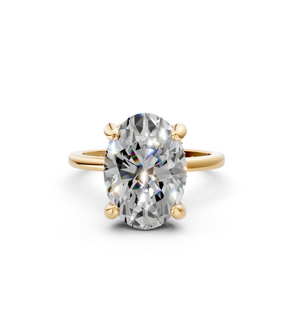MERIEL || 3.85Ct Lab-Grown Diamond Hidden Halo Ring In 14K Gold