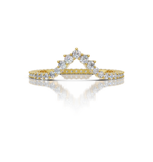 Chevron Crown Lab-Grown Diamond Band