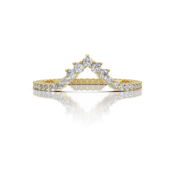 Chevron Crown Lab-Grown Diamond Band