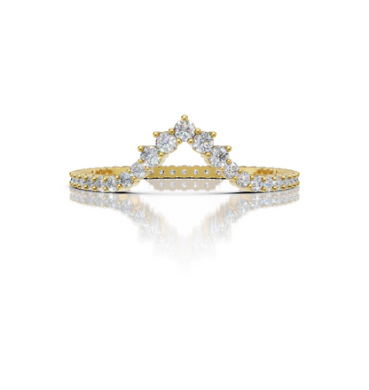 CHEVRON || 0.55Ct Lab-Grown Diamond Band In 14K Gold