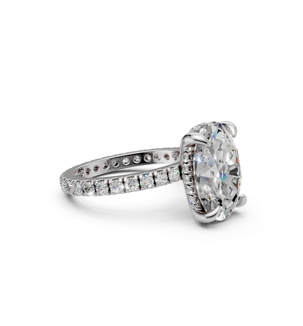 Aurora 14K White Gold Oval-Cut Moissanite Diamond Engagement Ring