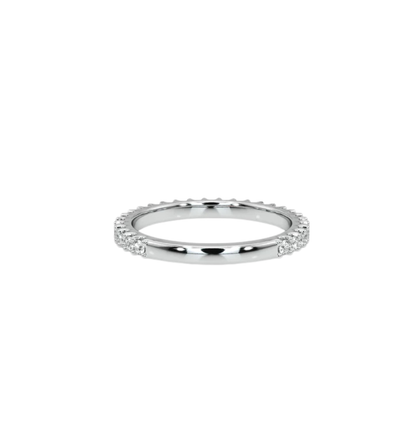 3/4 eternity band with round lab grown diamonds in gold