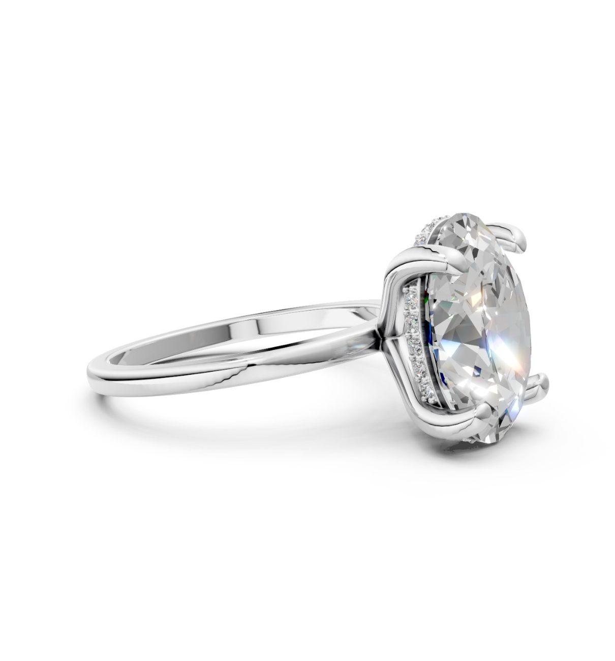 MERIEL || 3.85Ct Lab-Grown Diamond Hidden Halo Ring In 14K Gold