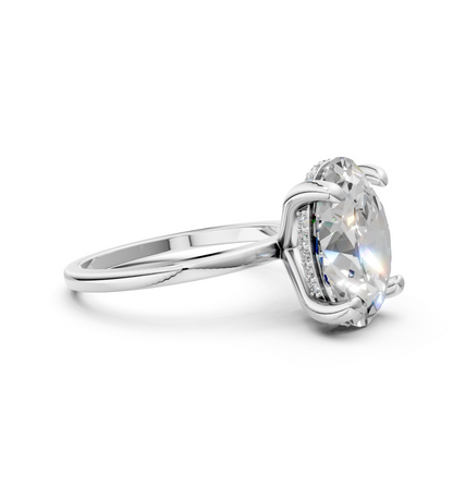 MERIEL || 3.85Ct Lab-Grown Diamond Hidden Halo Ring In 14K Gold