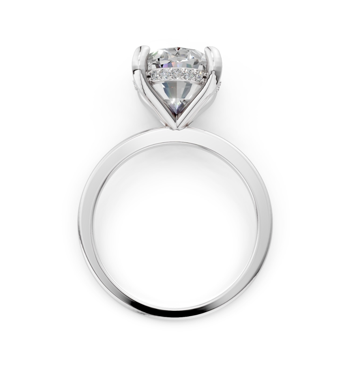 MERIEL || 3.85Ct Lab-Grown Diamond Hidden Halo Ring In 14K Gold