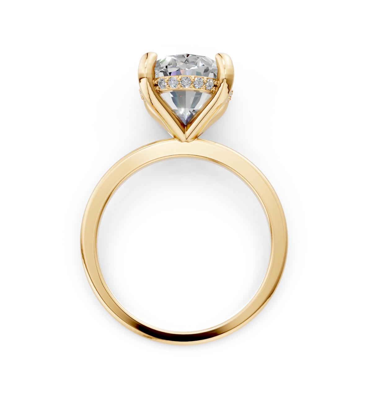 MERIEL || 3.85Ct Lab-Grown Diamond Hidden Halo Ring In 14K Gold