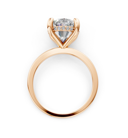 MERIEL || 3.85Ct Lab-Grown Diamond Hidden Halo Ring In 14K Gold