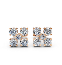 Celestia Cluster Stud Earrings 18K Rose Vermeil