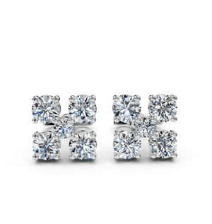 Celestia Cluster Stud Earrings 925 Sterling Silver