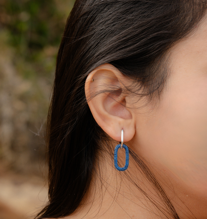 Designer women’s link drop earrings for evening wear.