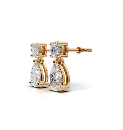 Diamond Convertible Drop Earrings 18K Gold Vermeil 