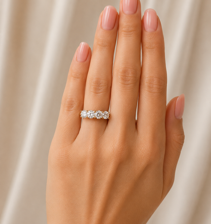 Elegant Liora Band Set worn on finger in 10K gold