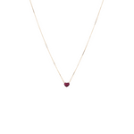Fine ruby pavé necklace – heart charm style.